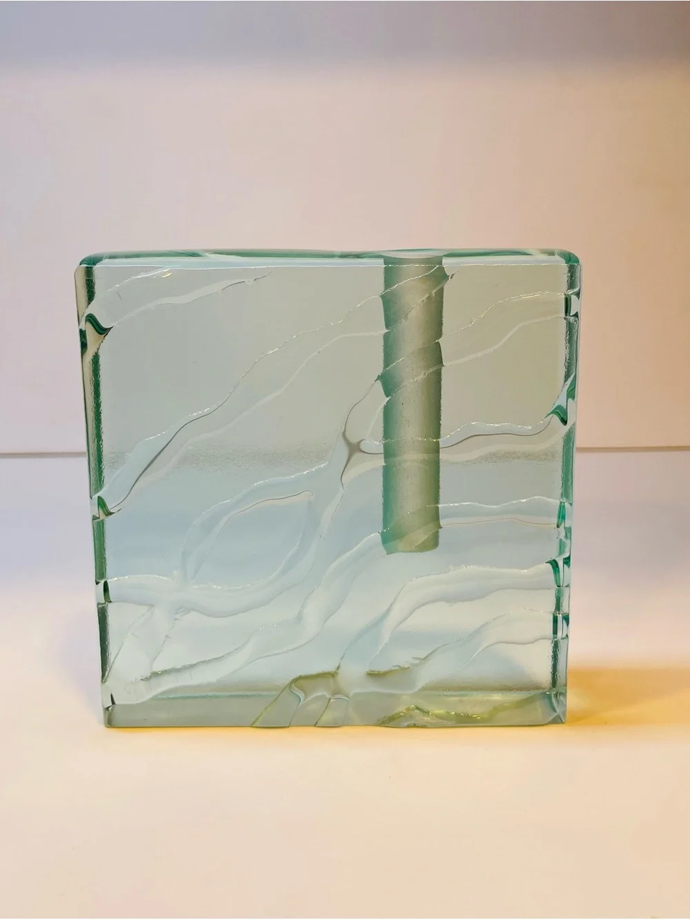 Stunning art glass sculpture/bud vase by artist Stephen Schlanser